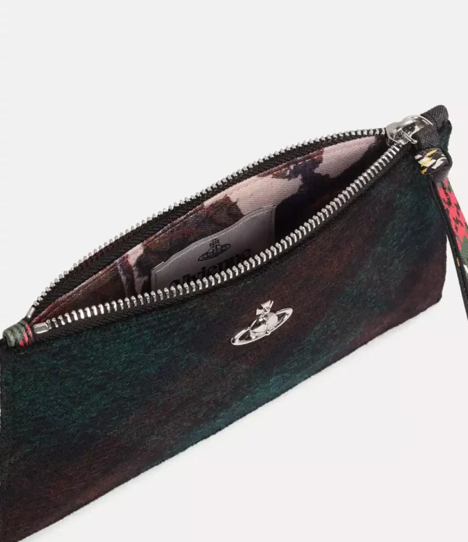 Kleine flache Clutch mit Reißverschluss